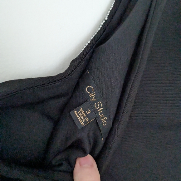 City Studio Black One Shoulder Bodycon Dress - Picture 3 of 7